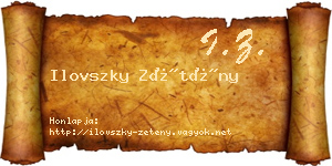Ilovszky Zétény névjegykártya